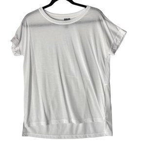 Sweaty Betty White Roll Sleeve Tee with Mesh detail on back Women's size Medium